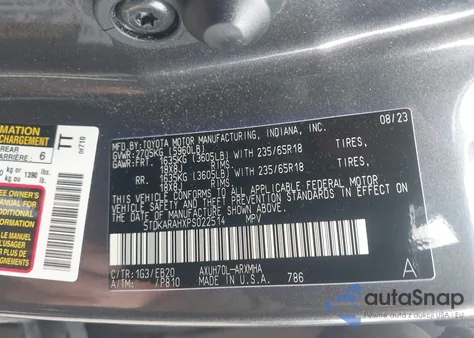 2023 Toyota Highlander Hybrid Xle z USA, uszkodzony, nr VIN 5TDKARAHXPS022514